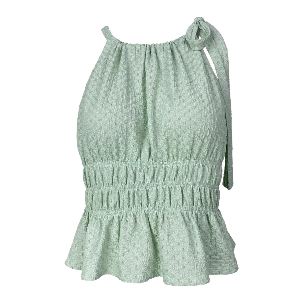 Jacquard Knit High Waisted Halter Top