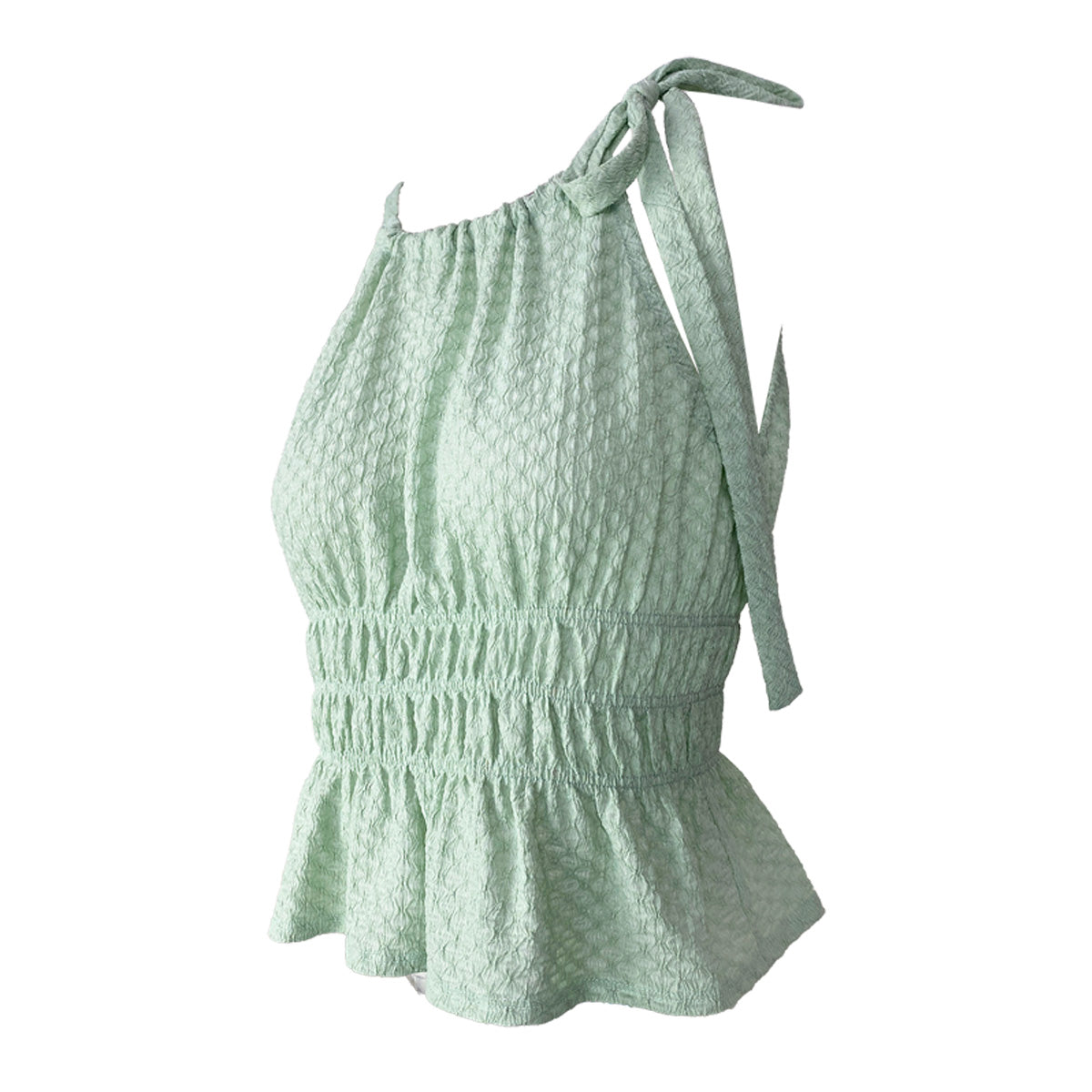 Jacquard Knit High Waisted Halter Top