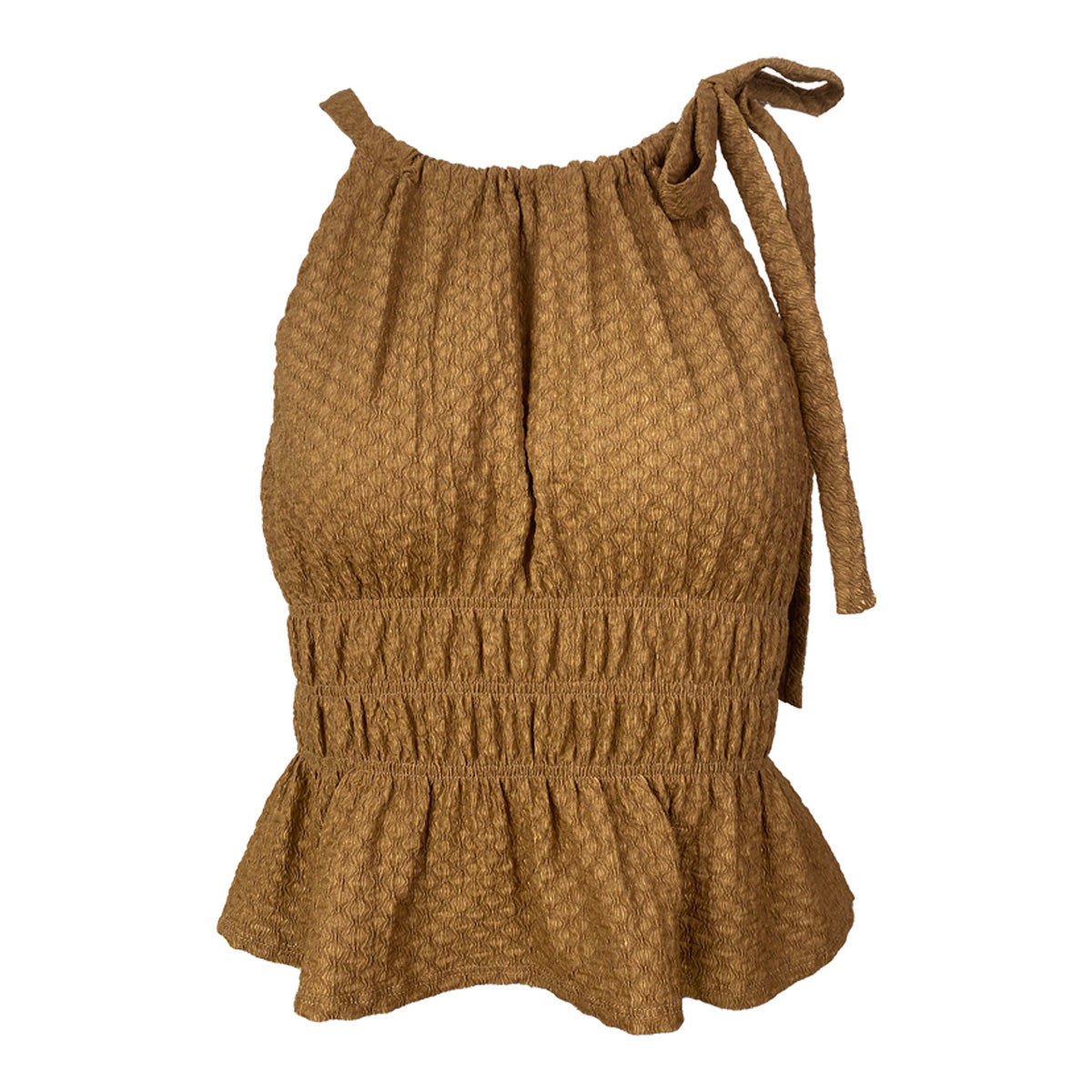 Jacquard Knit High Waisted Halter Top