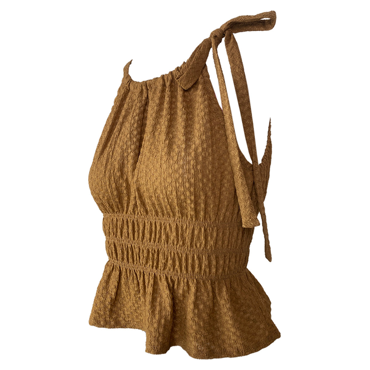 Jacquard Knit High Waisted Halter Top