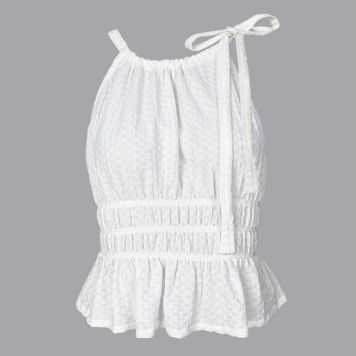 Jacquard Knit High Waisted Halter Top