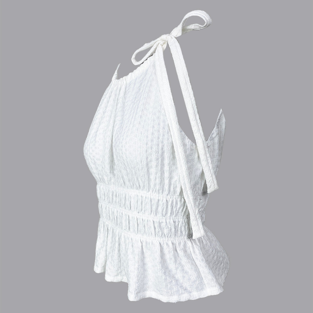 Jacquard Knit High Waisted Halter Top