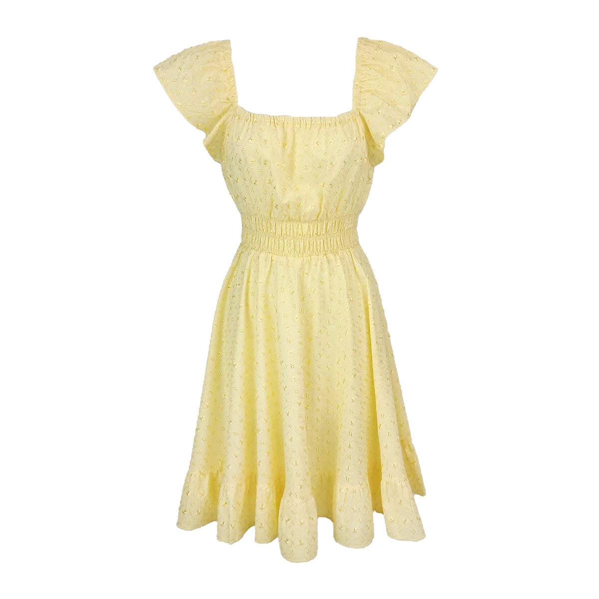 Satin Embroidery Butterfly Short Dress