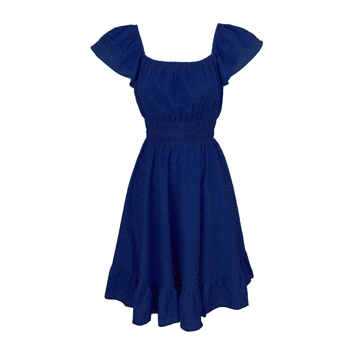 Satin Embroidery Butterfly Short Dress