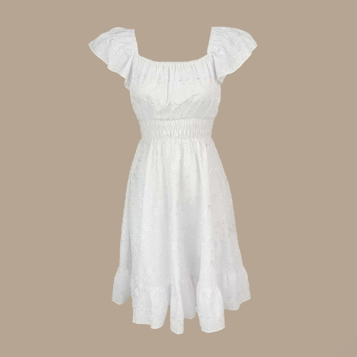 Satin Embroidery Butterfly Short Dress