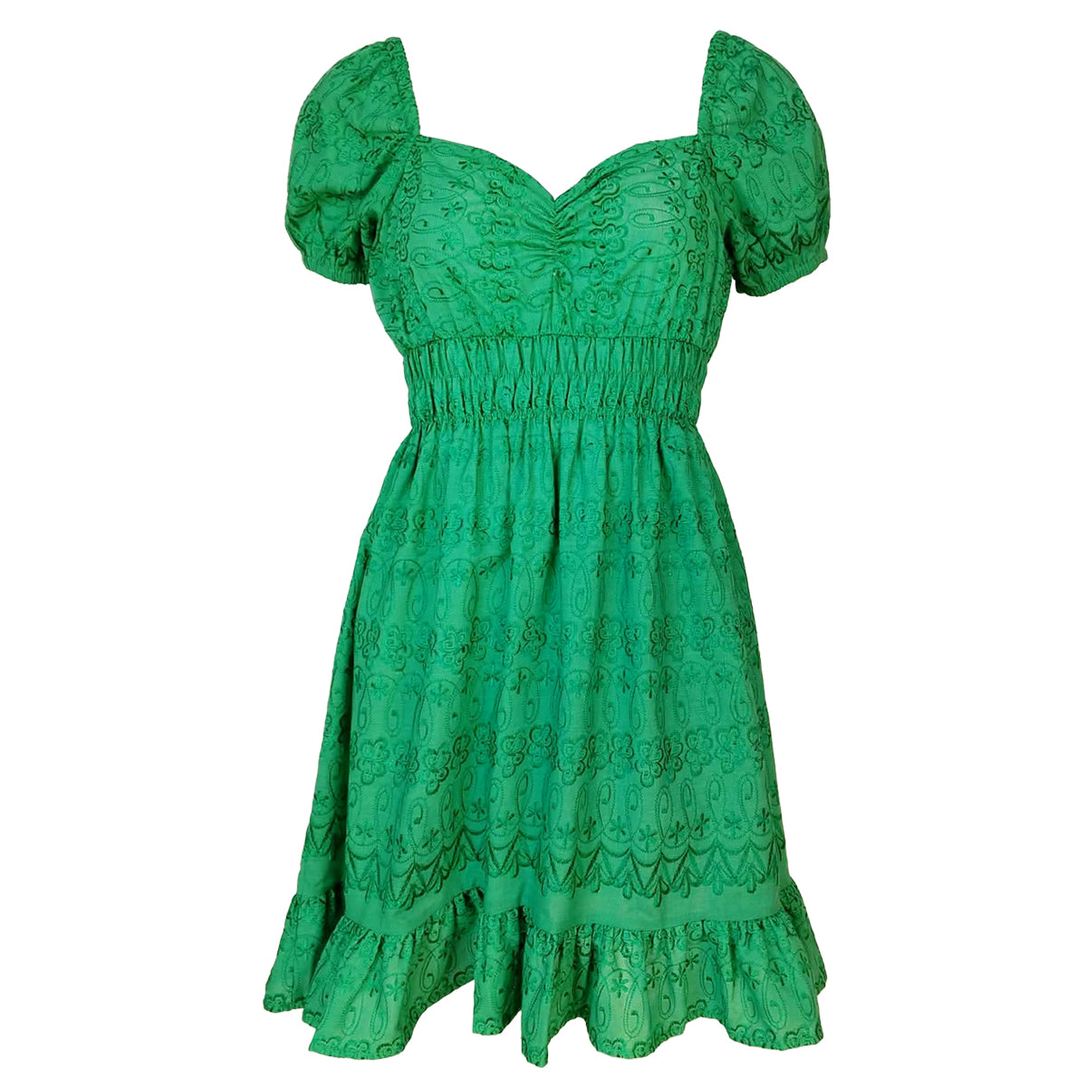 Satin Embroidery Sweetheart Short Dress