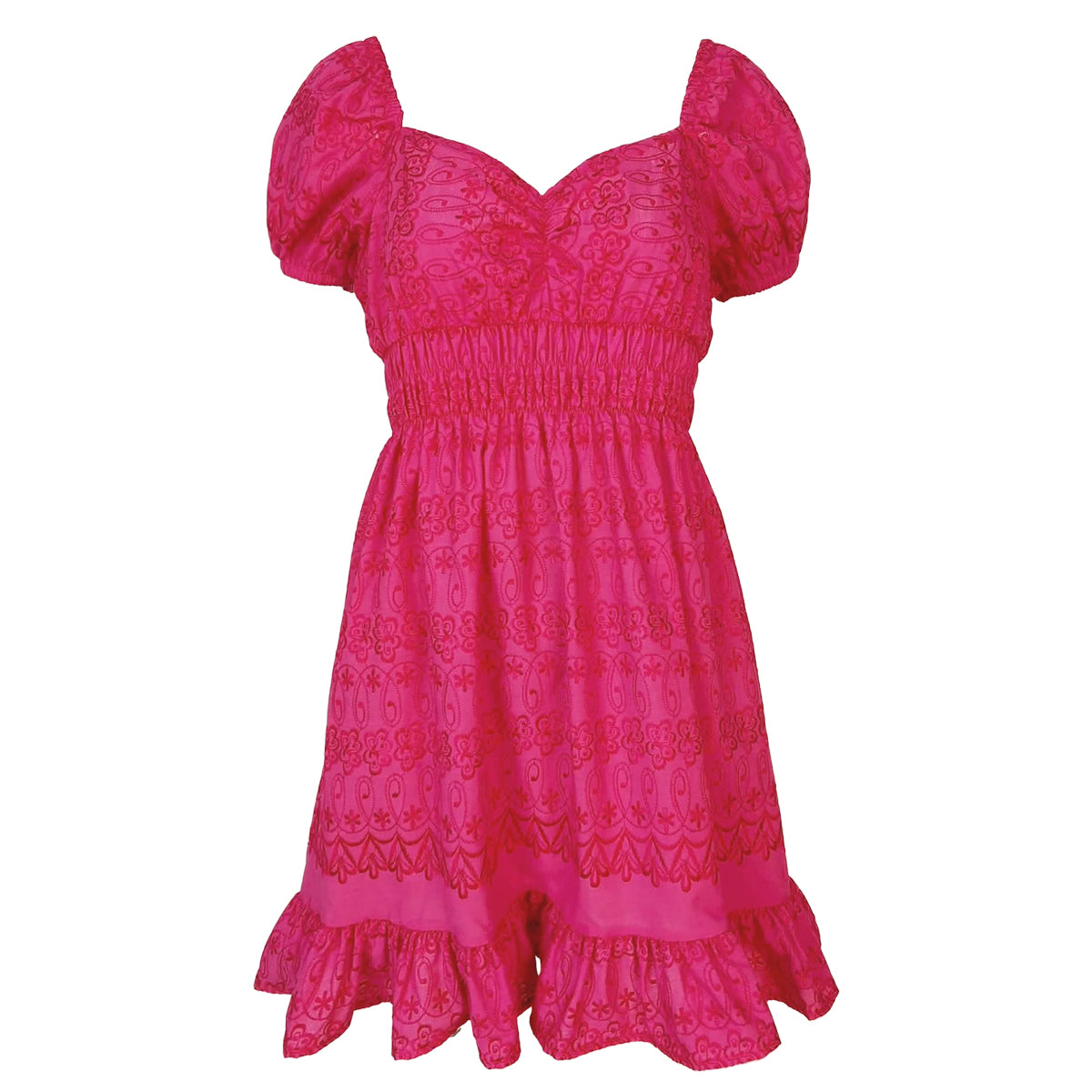 Satin Embroidery Sweetheart Short Dress