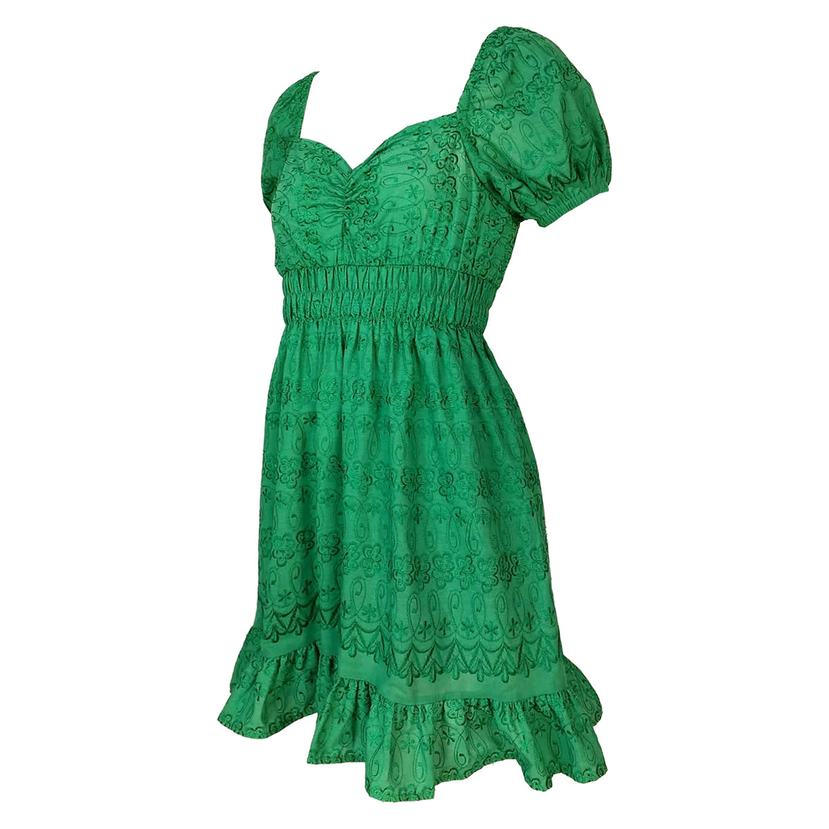 Satin Embroidery Sweetheart Short Dress