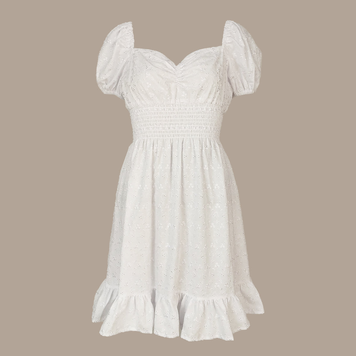 Satin Embroidery Sweetheart Short Dress
