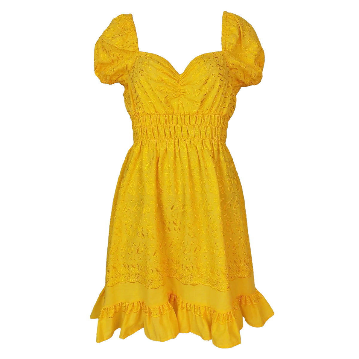 Satin Embroidery Sweetheart Short Dress