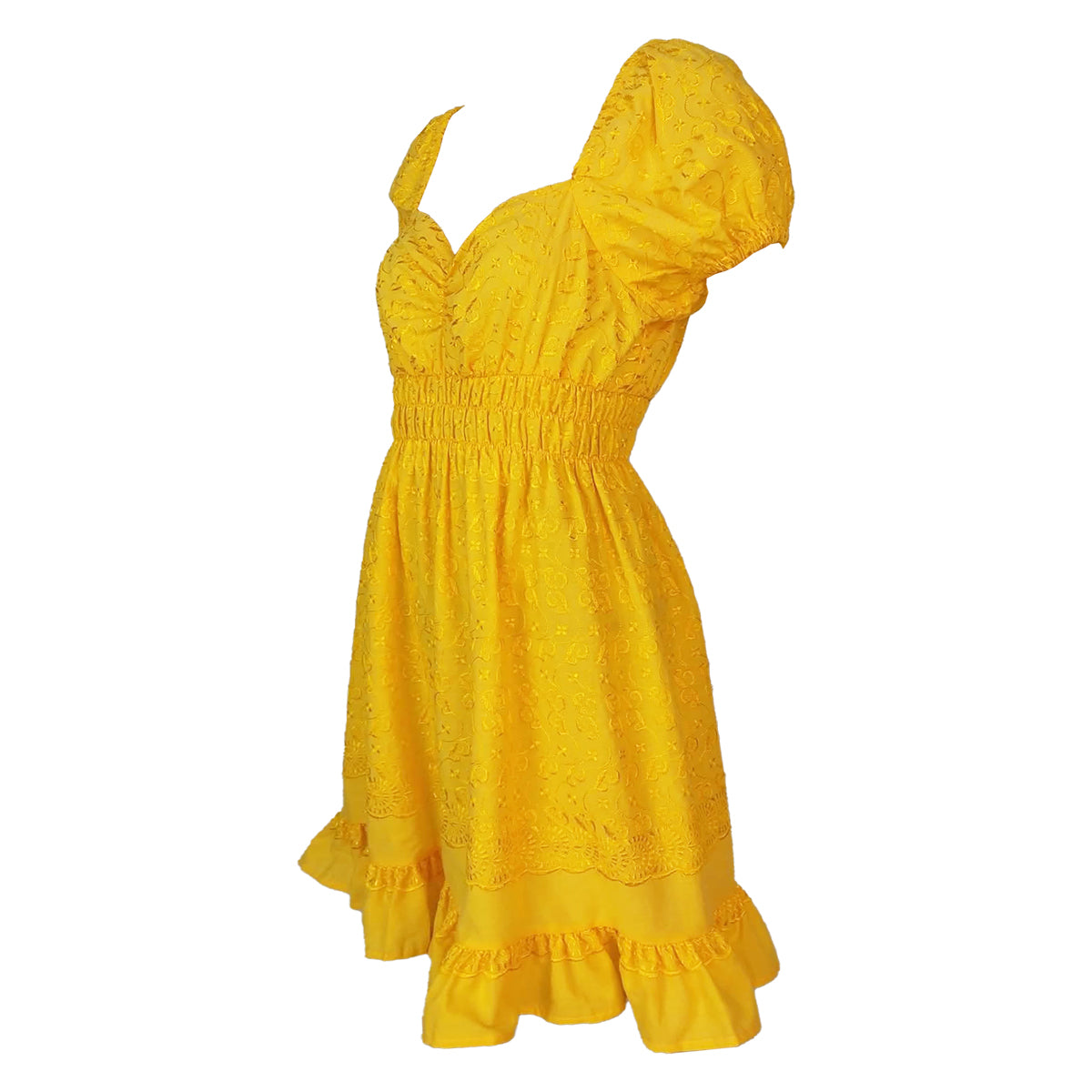 Satin Embroidery Sweetheart Short Dress