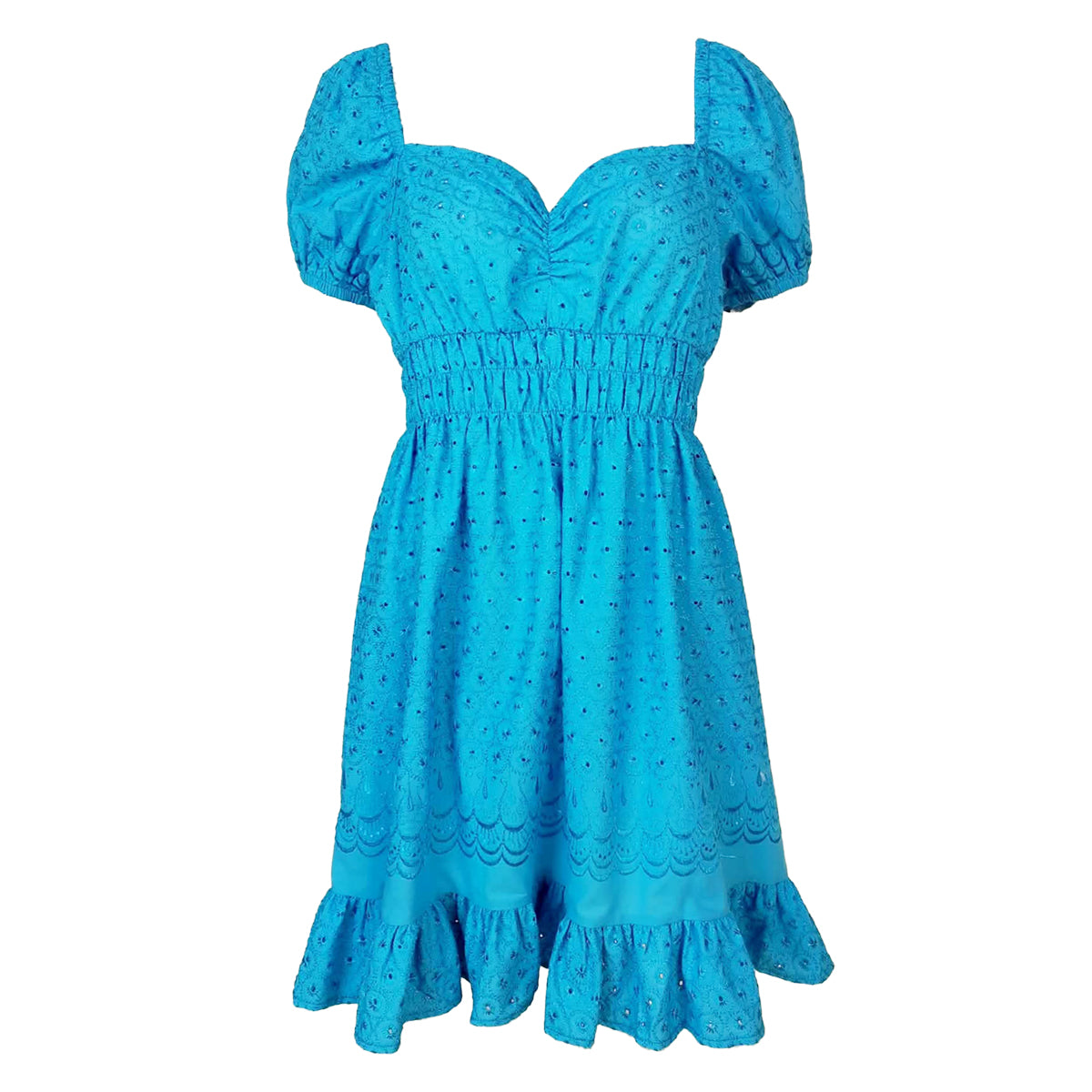 Satin Embroidery Sweetheart Short Dress