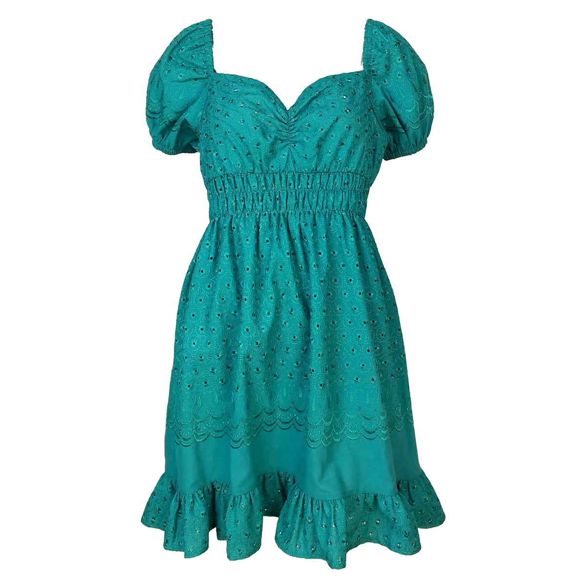 Satin Embroidery Sweetheart Short Dress