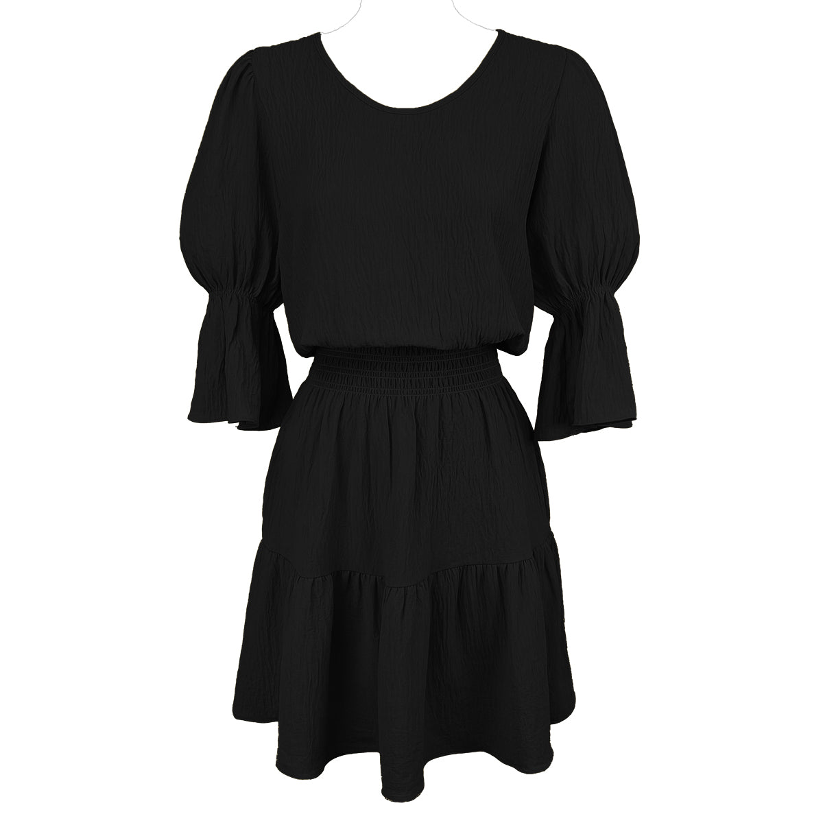 Puff Sleeves Knee Length Dress