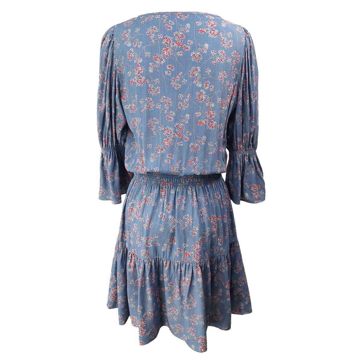 Puffy Middle Sleeves Knee Length Dress