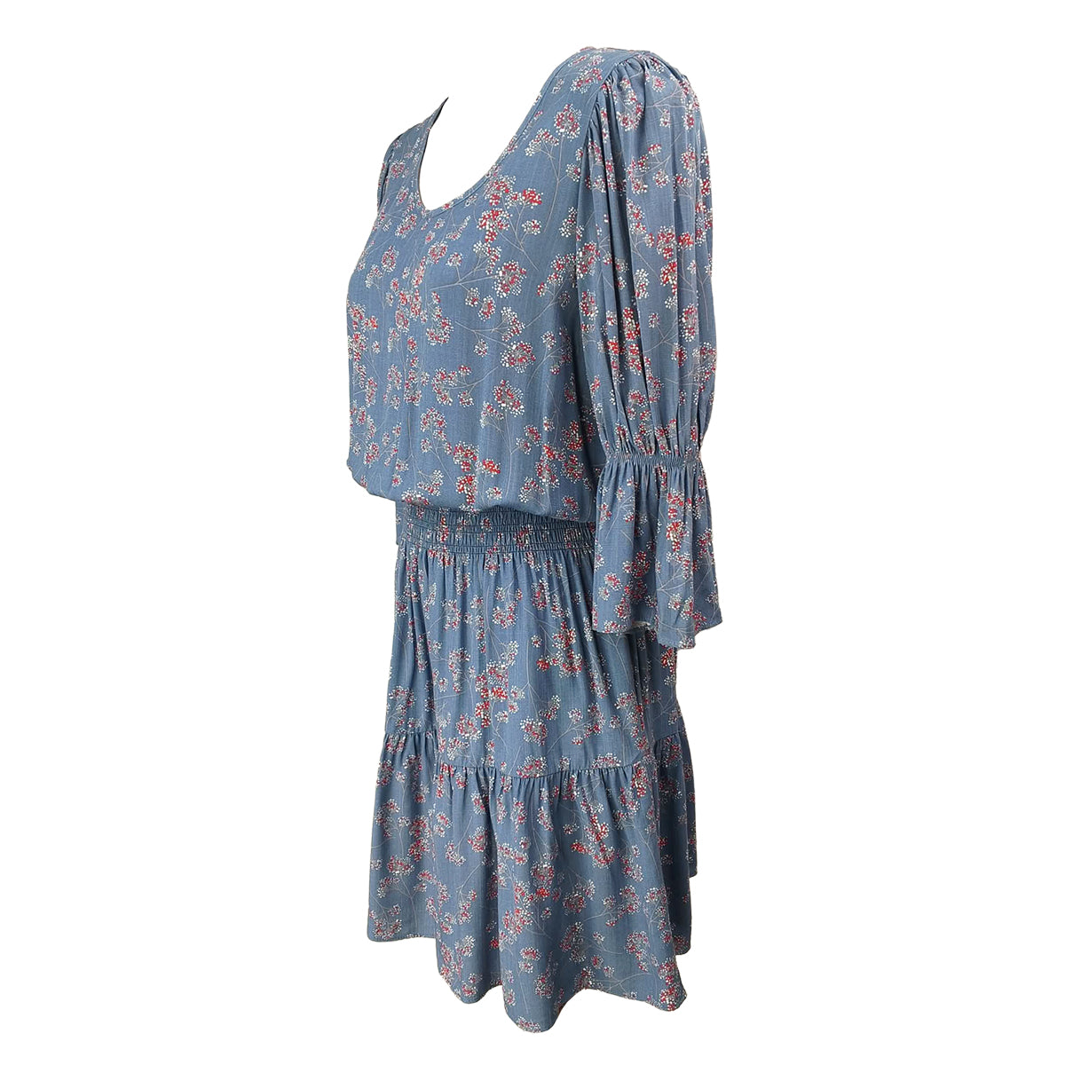 Puffy Middle Sleeves Knee Length Dress
