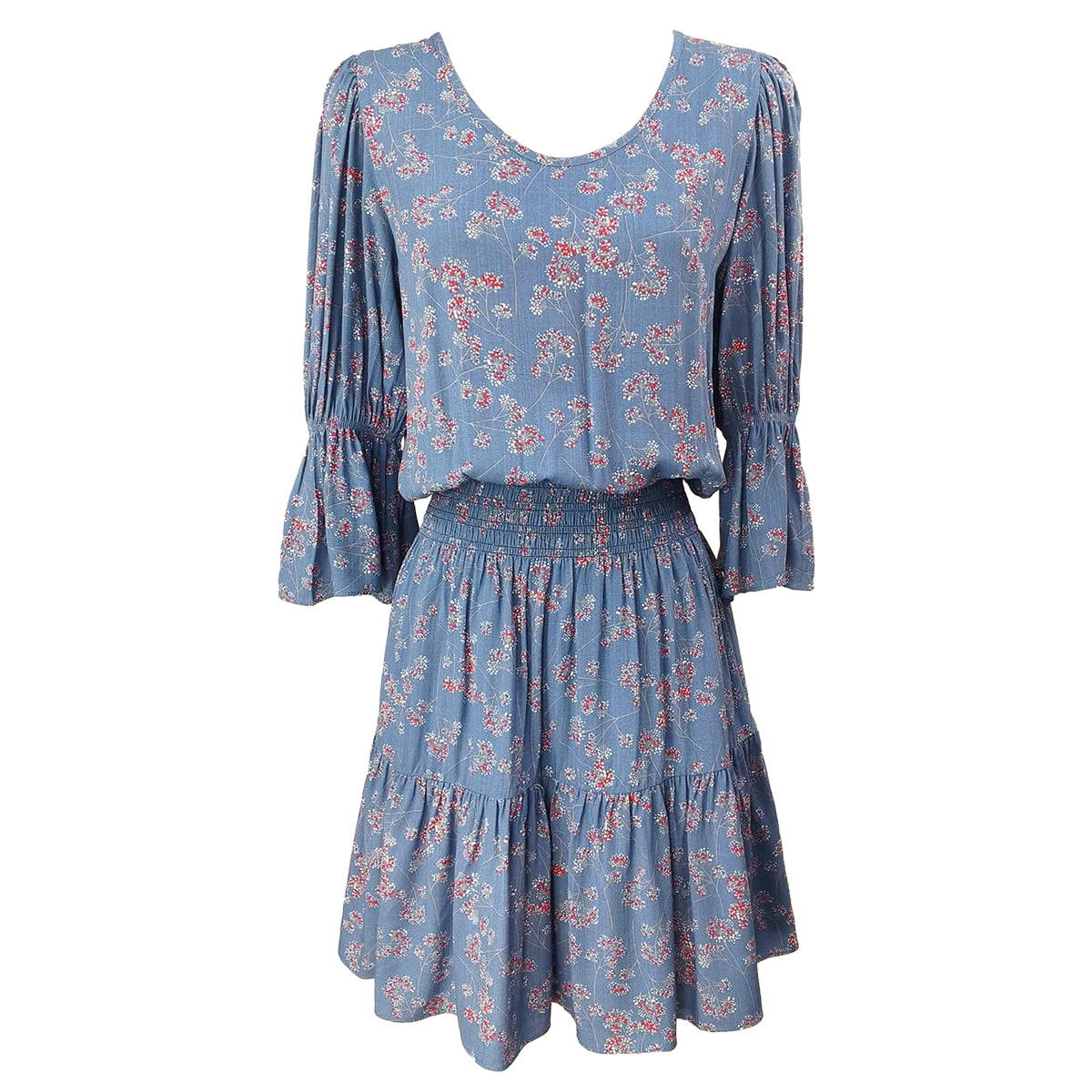Puffy Middle Sleeves Knee Length Dress