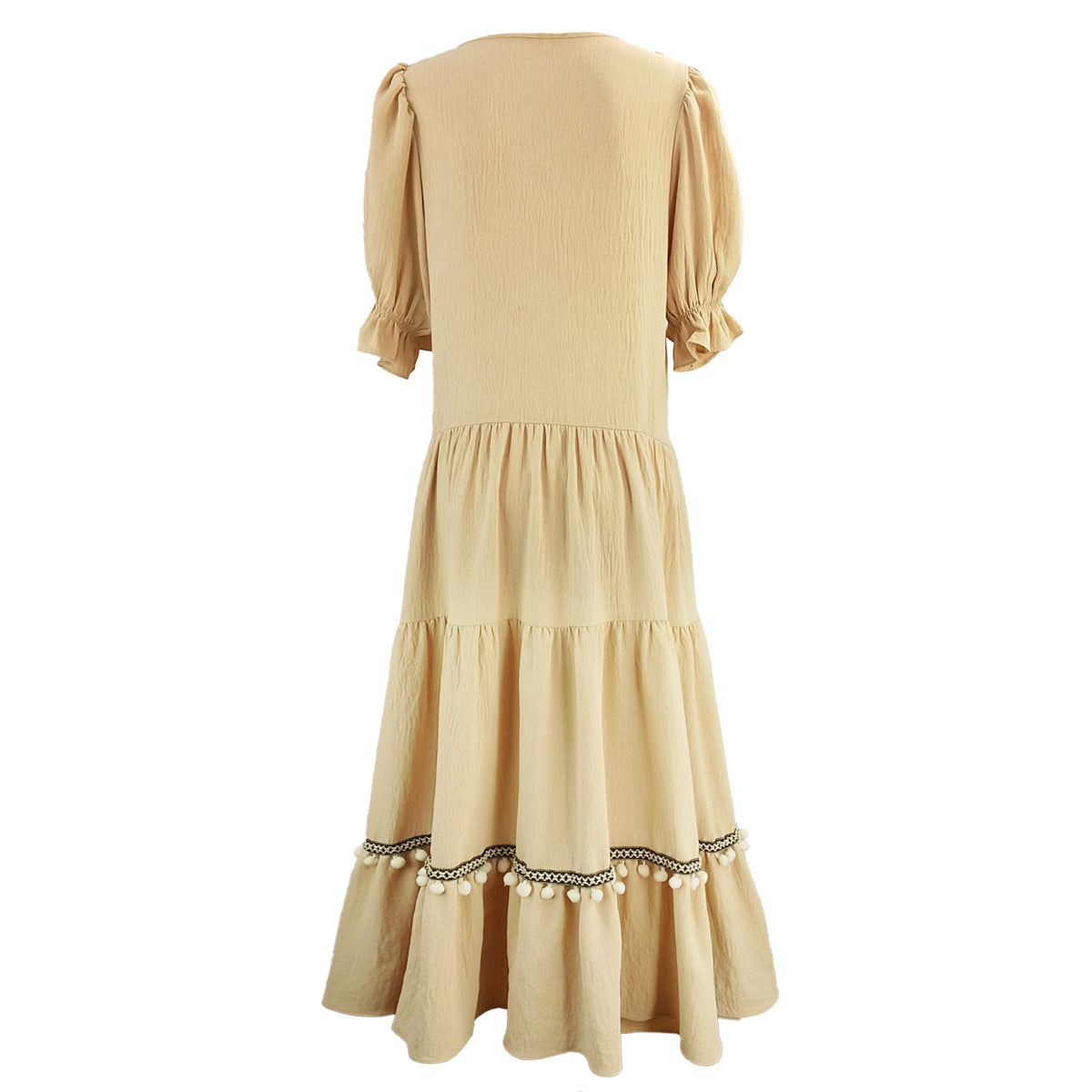 Esmeralda Easy Dress with Pompom Trims