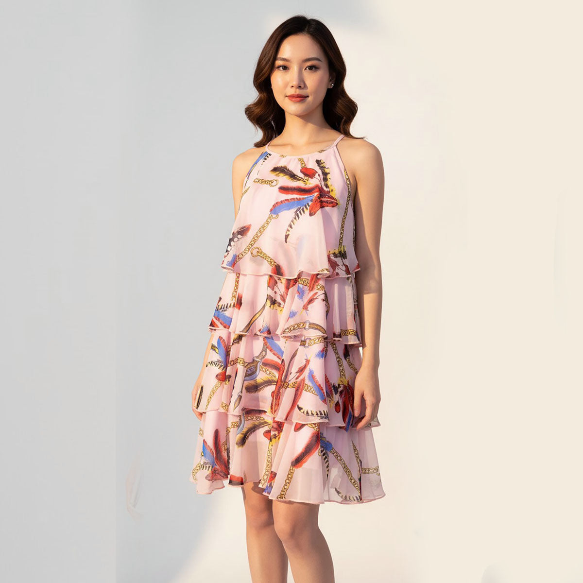 Daphne Halter Layered Mini Dress