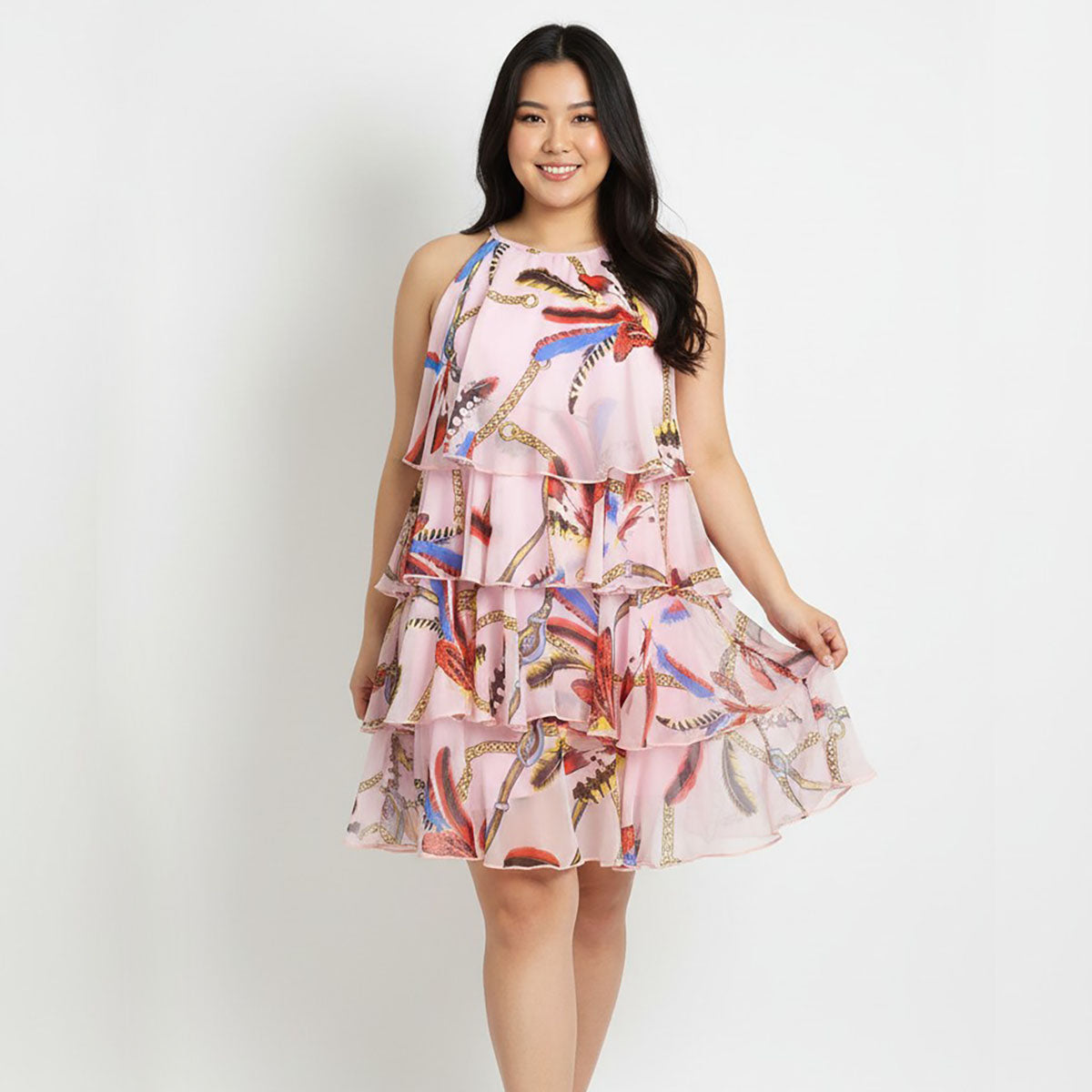 Daphne Halter Layered Mini Dress