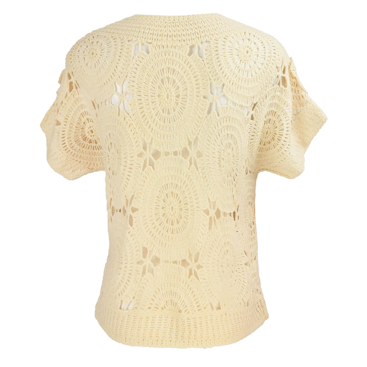 Luxe Crochet Floating Flowers Waisted Blouse