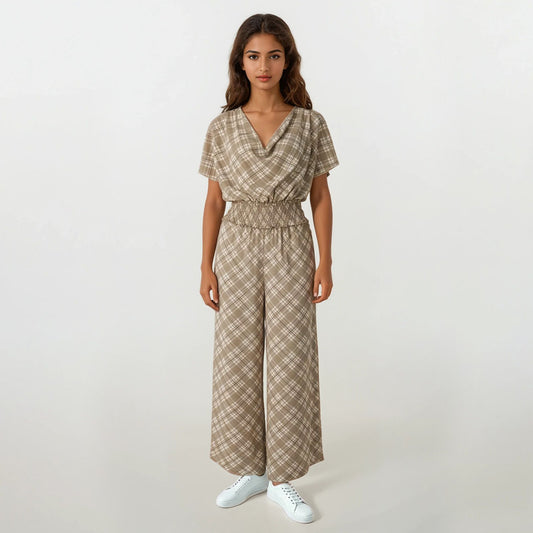 Cowl Neck Flowing Jumpsuit