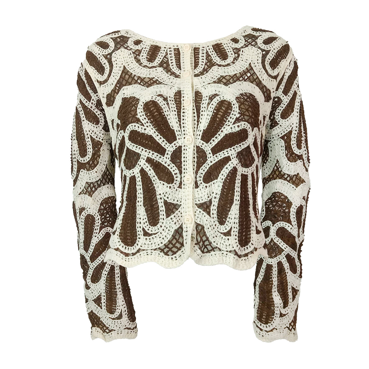 Coachella Elegant Scallop Crochet Cardigan