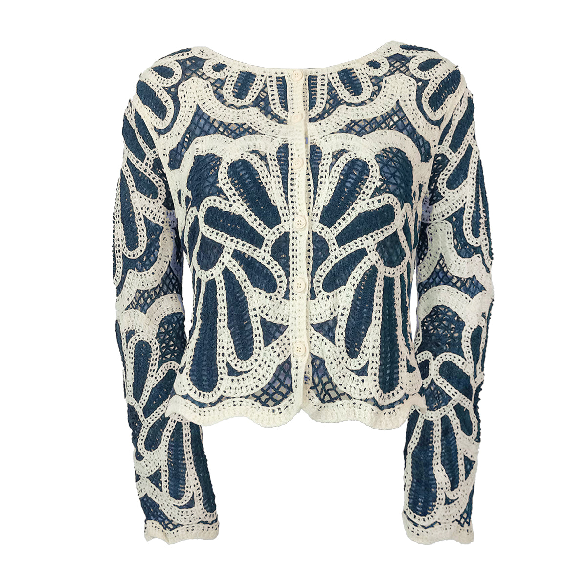 Coachella Elegant Scallop Crochet Cardigan