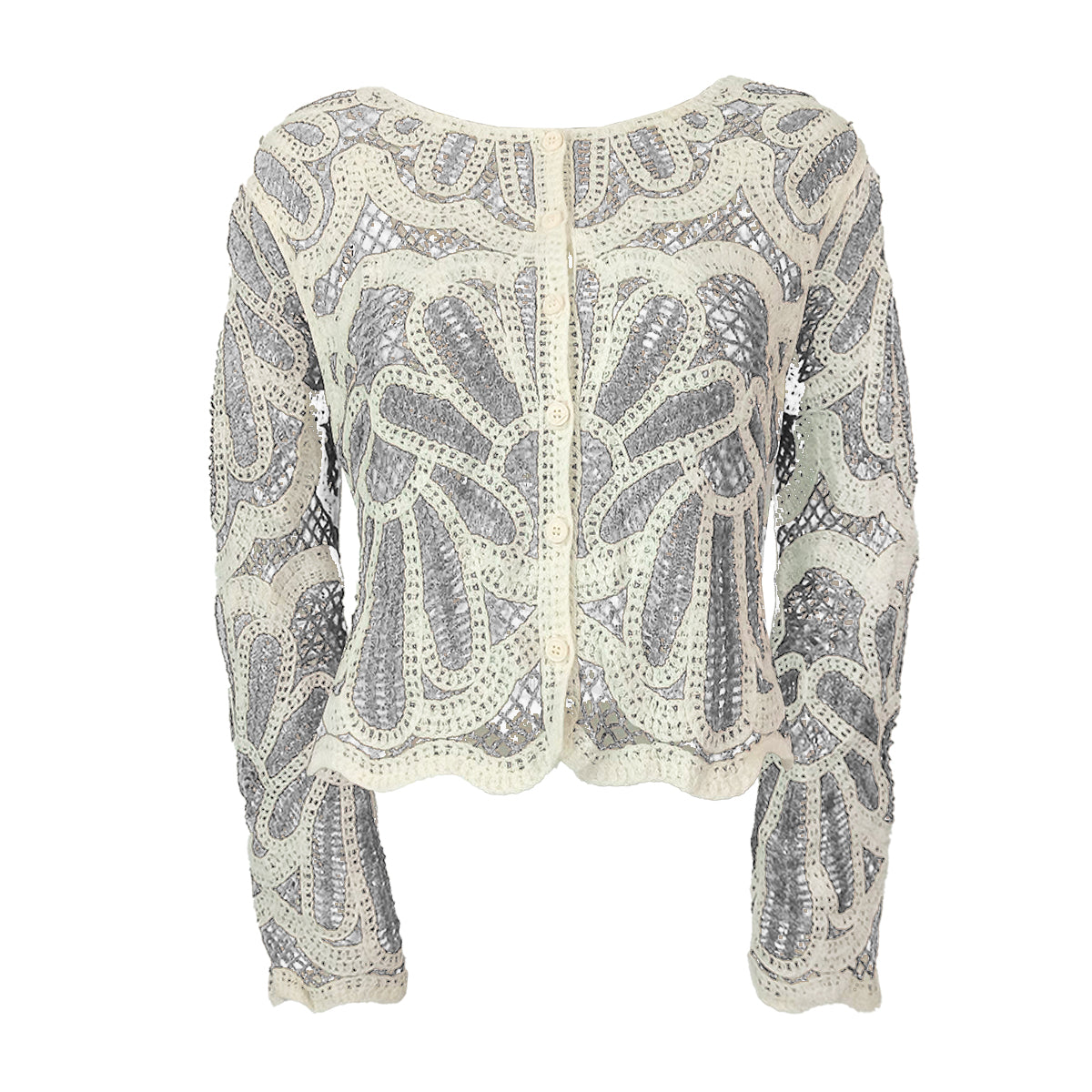 Coachella Elegant Scallop Crochet Cardigan