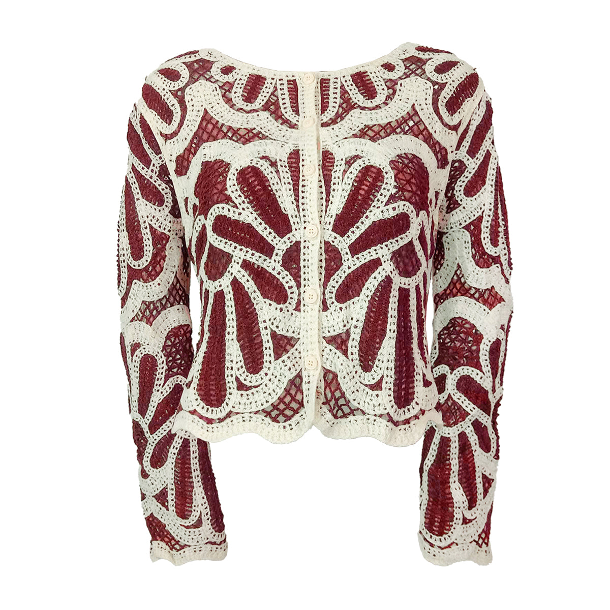 Coachella Elegant Scallop Crochet Cardigan