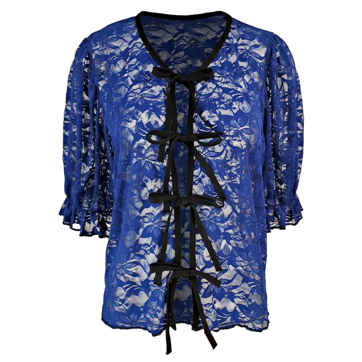 Lacy Tie Ribbon Cardigan