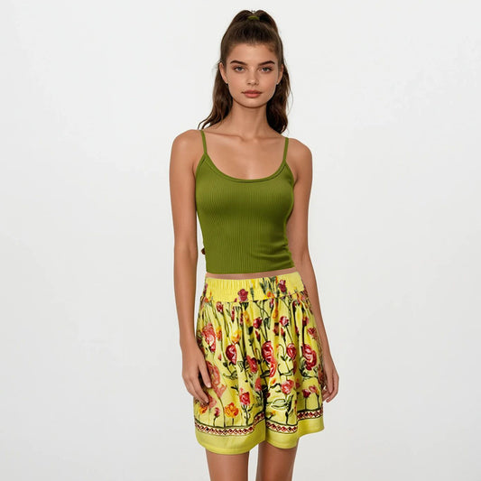Honolulu Shorts with Multi Color Embroidered Eyelet