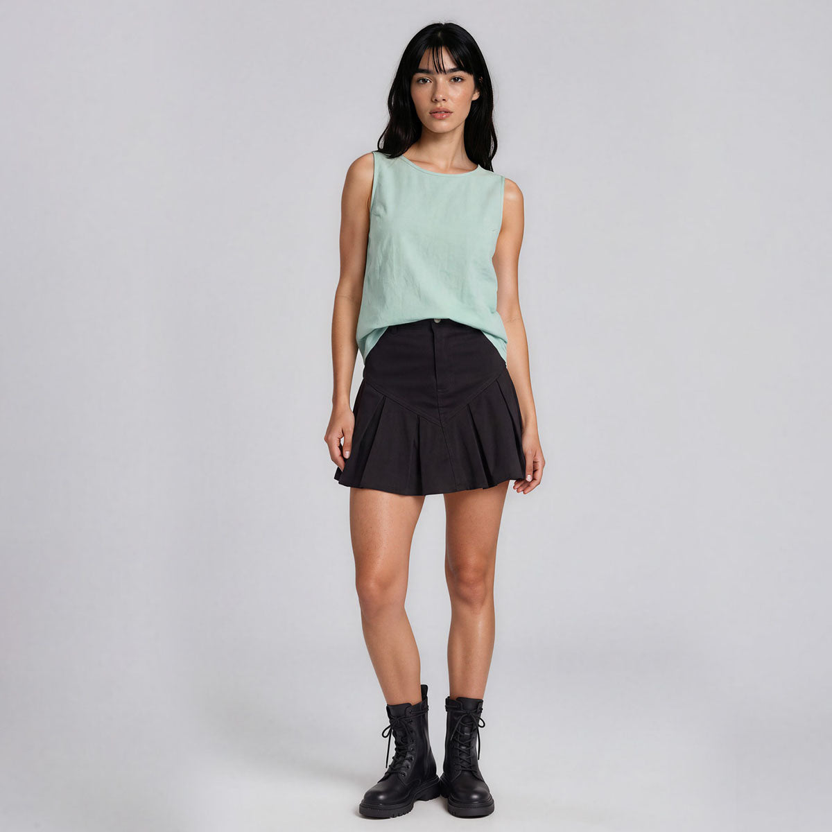 Y2K Ultra Stretch Skort V-Yoke Pleats