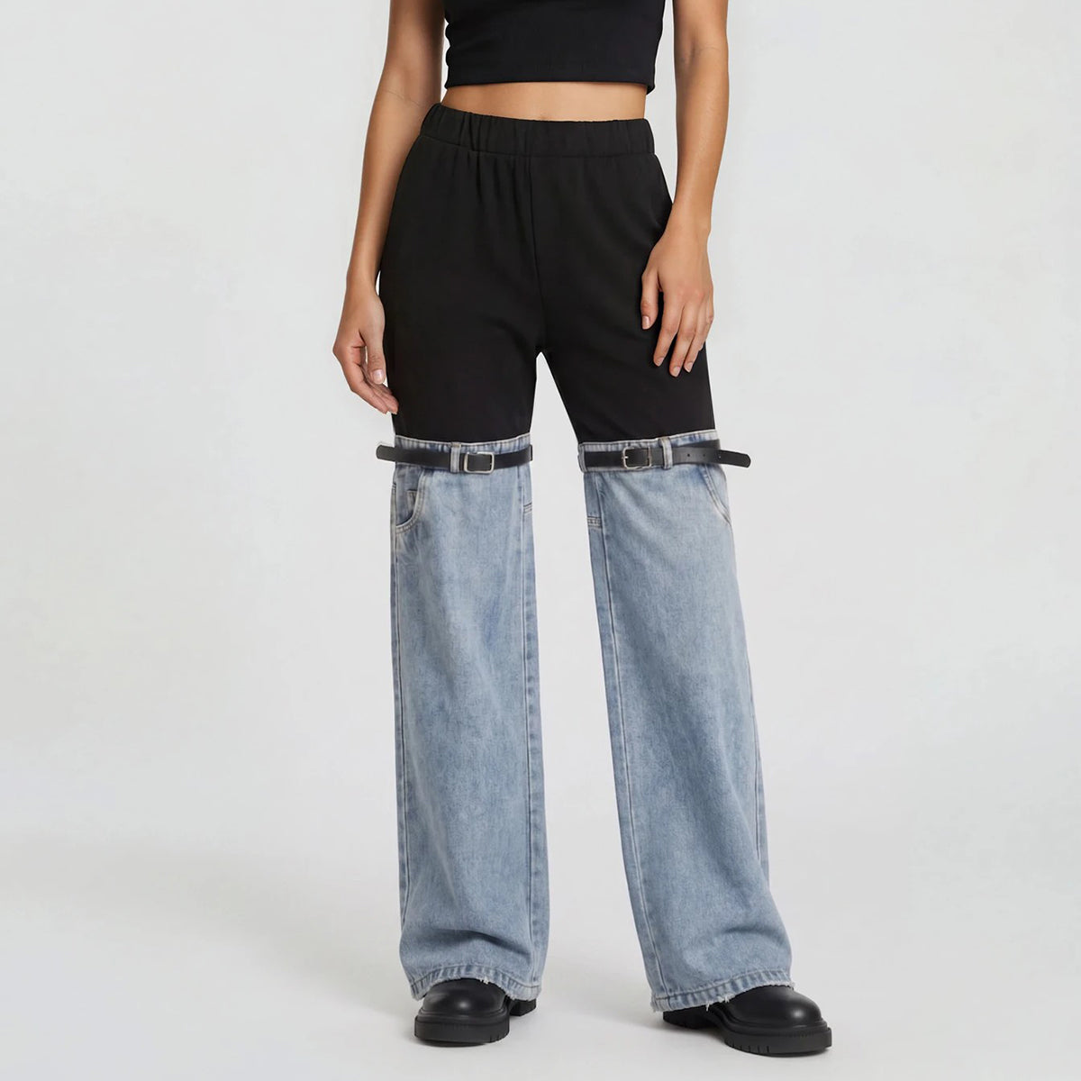 Cher Hi Fashion Wide Leg Combo Jeans