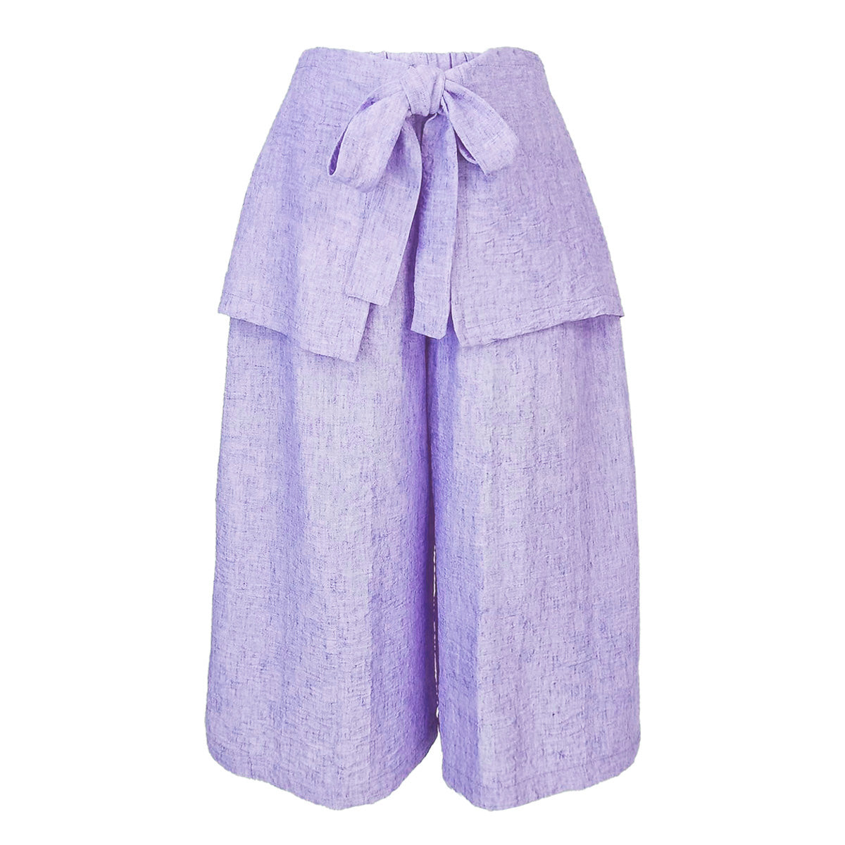 Textured Chambray Cropped Pants