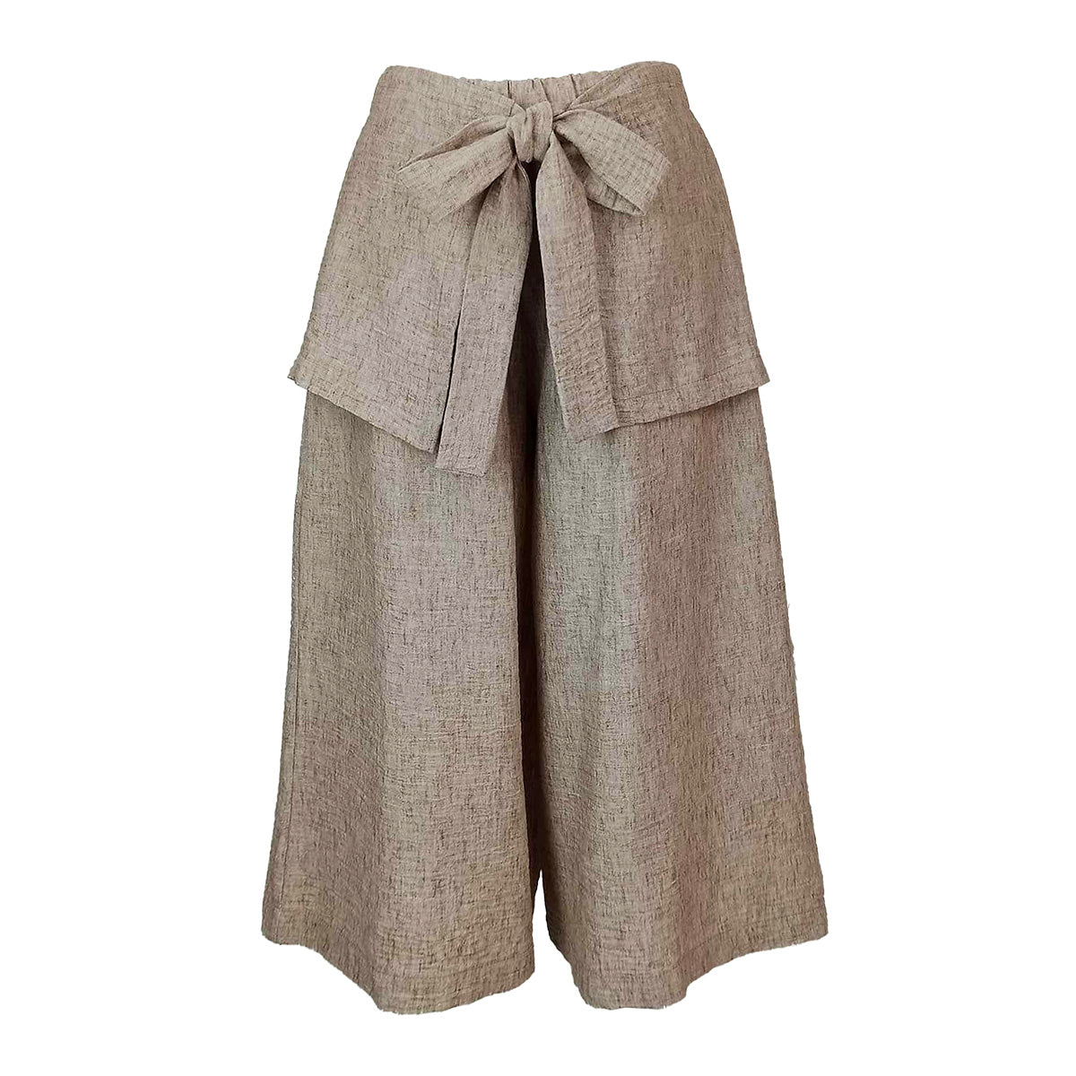 Textured Chambray Cropped Pants