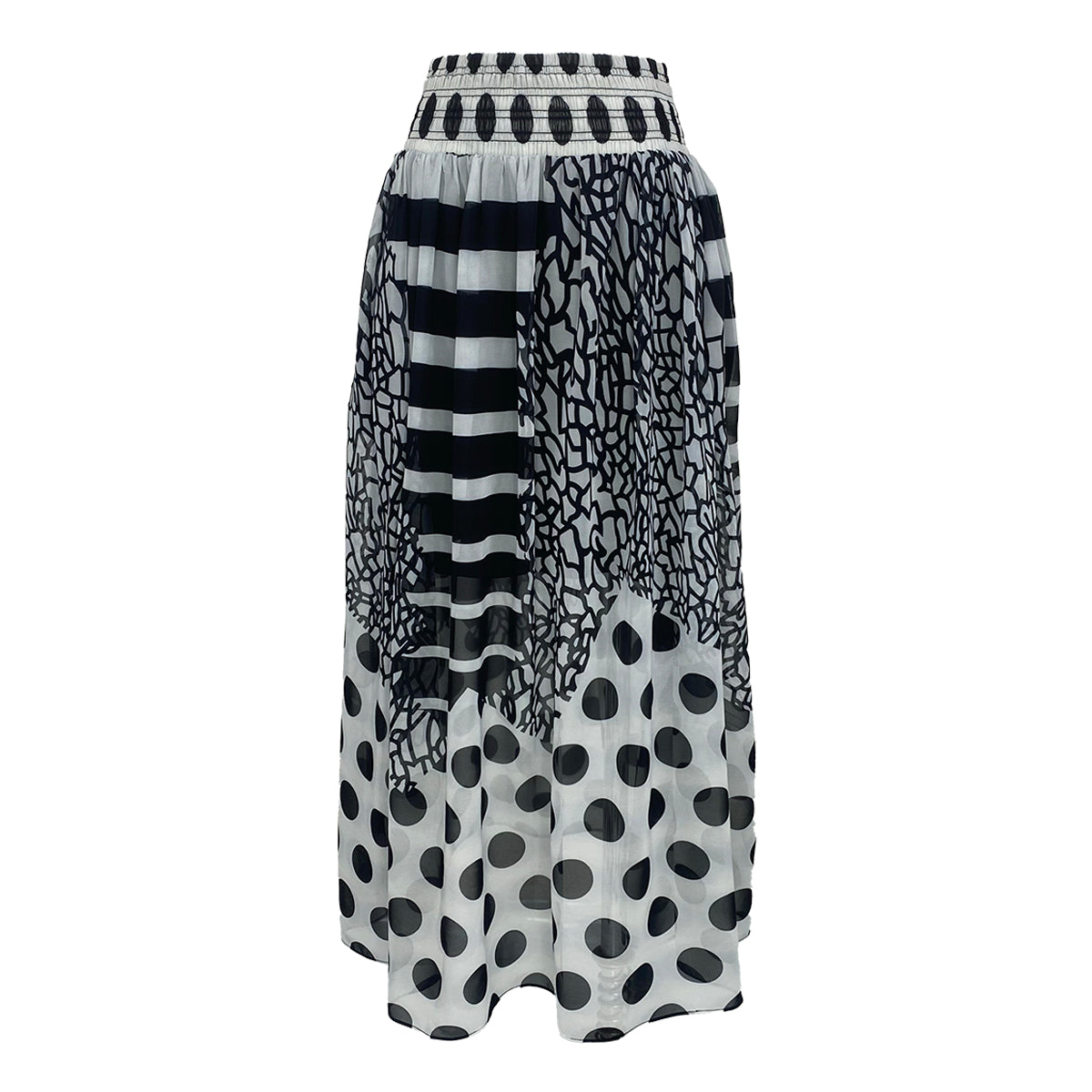 Frill Black and White Maxi Skirt