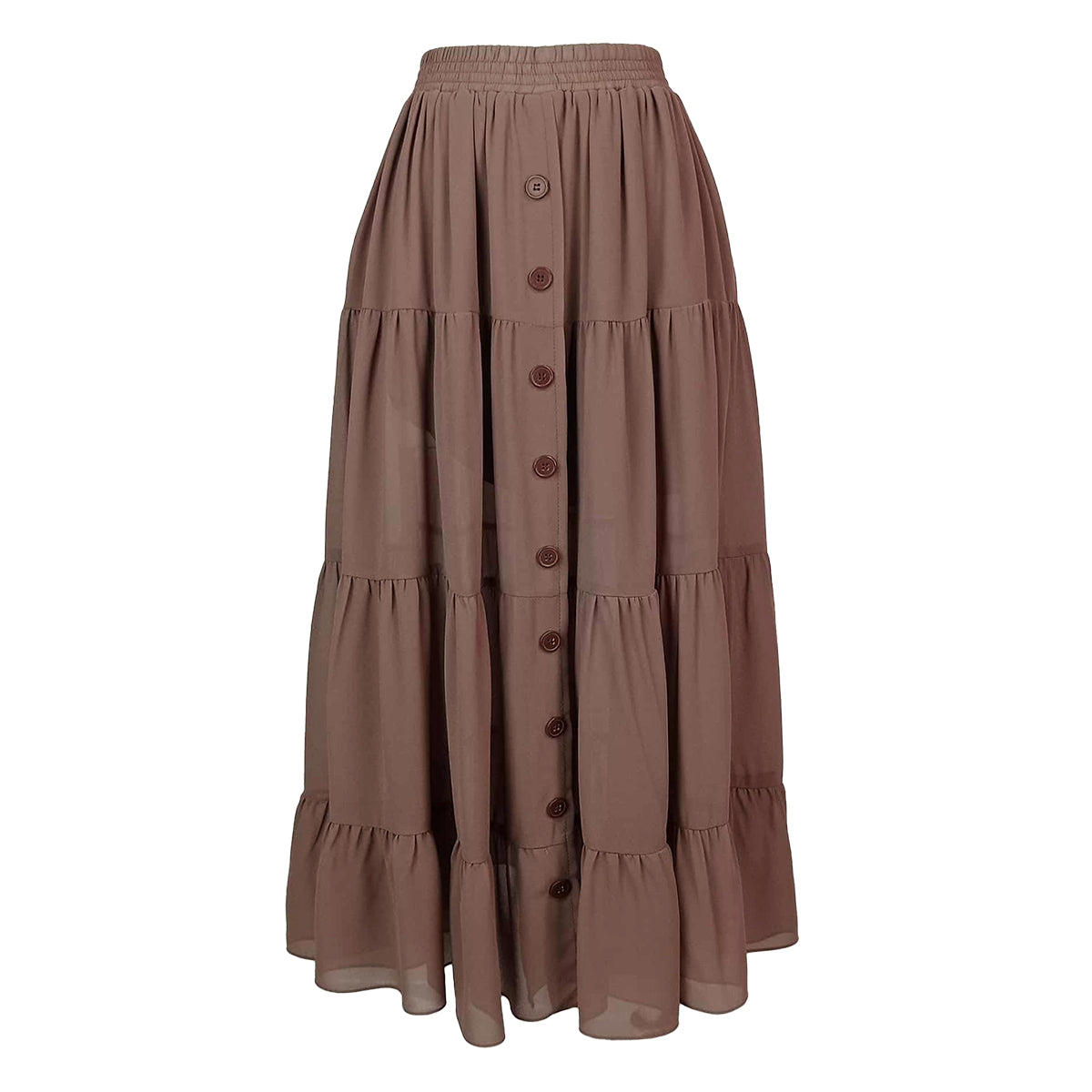 Tiered Hi Slit Layered Skirt Sunflower