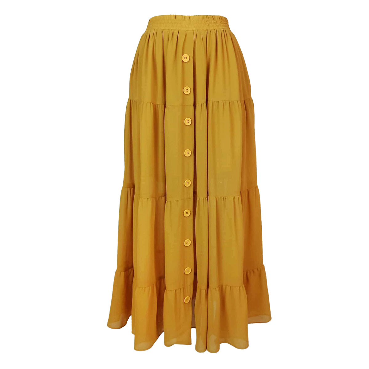Tiered Hi Slit Layered Skirt Sunflower