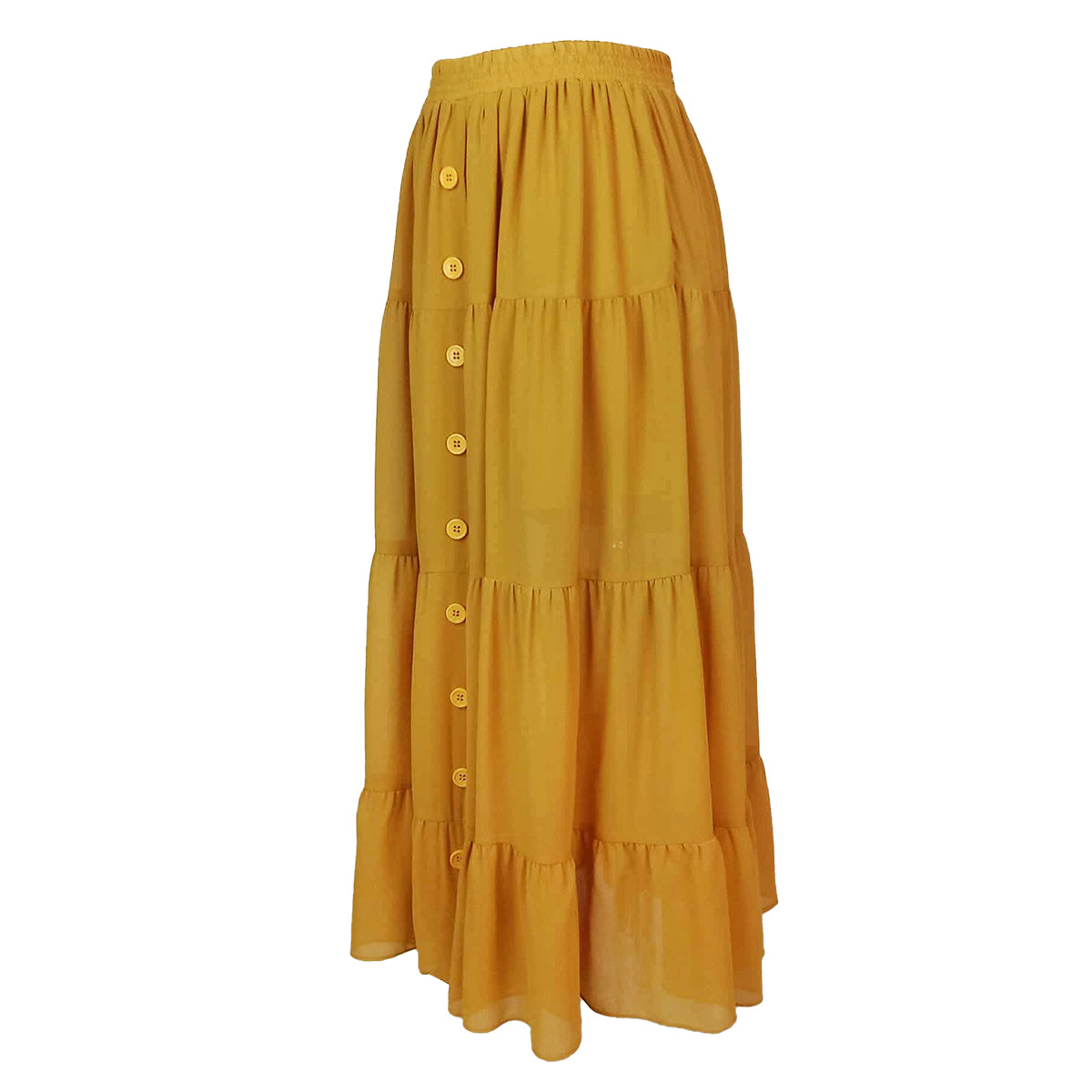 Tiered Hi Slit Layered Skirt Sunflower