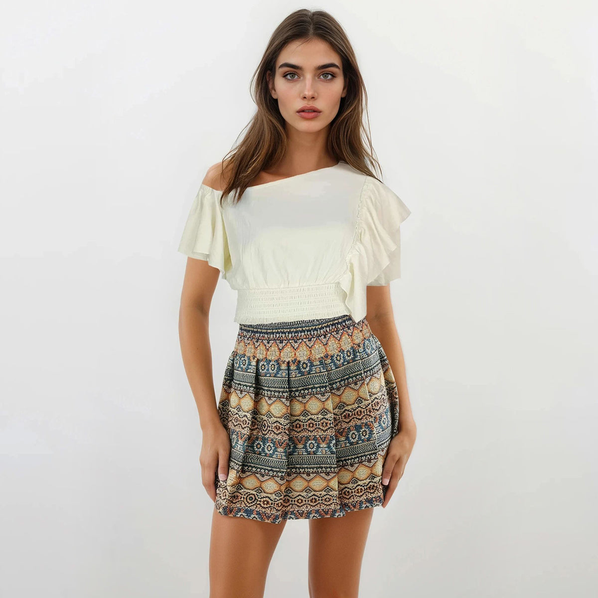 Tapestry Mini Pleated Skirt