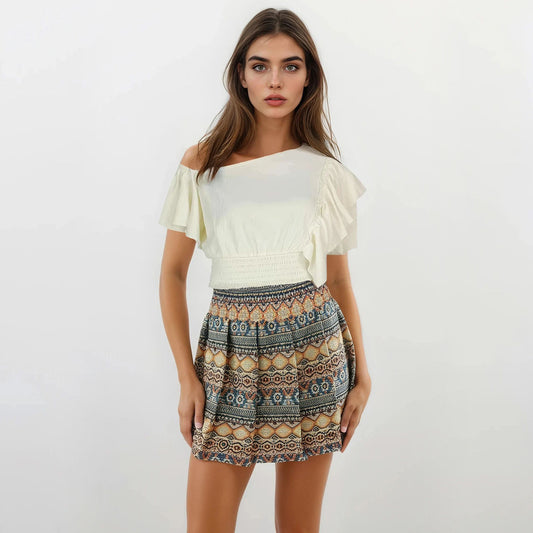 Tapestry Mini Pleated Skirt