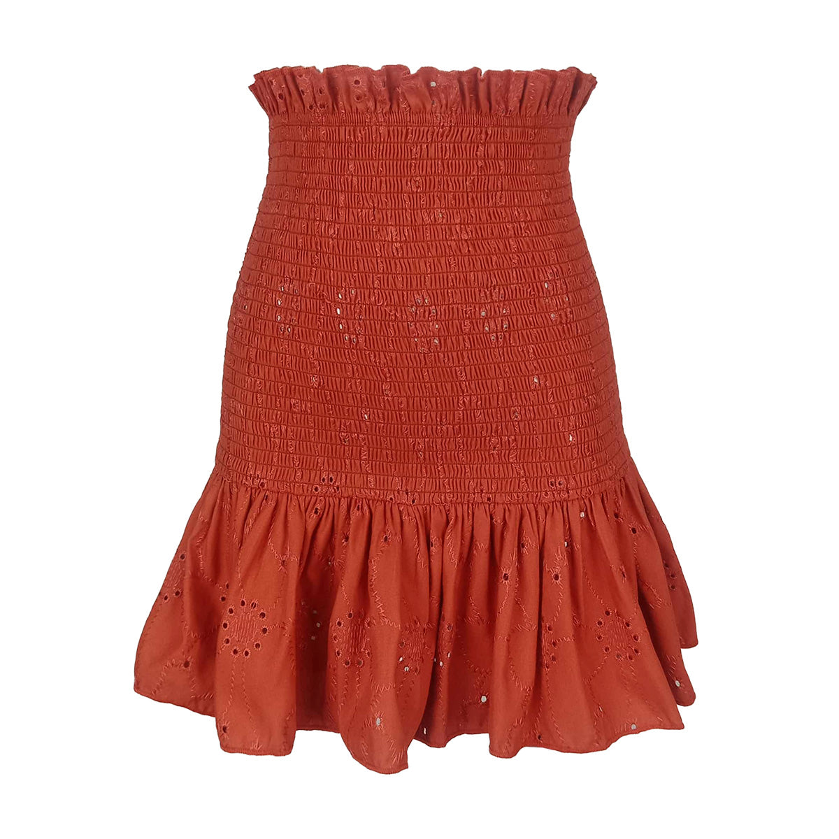 Britney Multiway Cotton Eyelet Blouse and Smocking Skirt Set