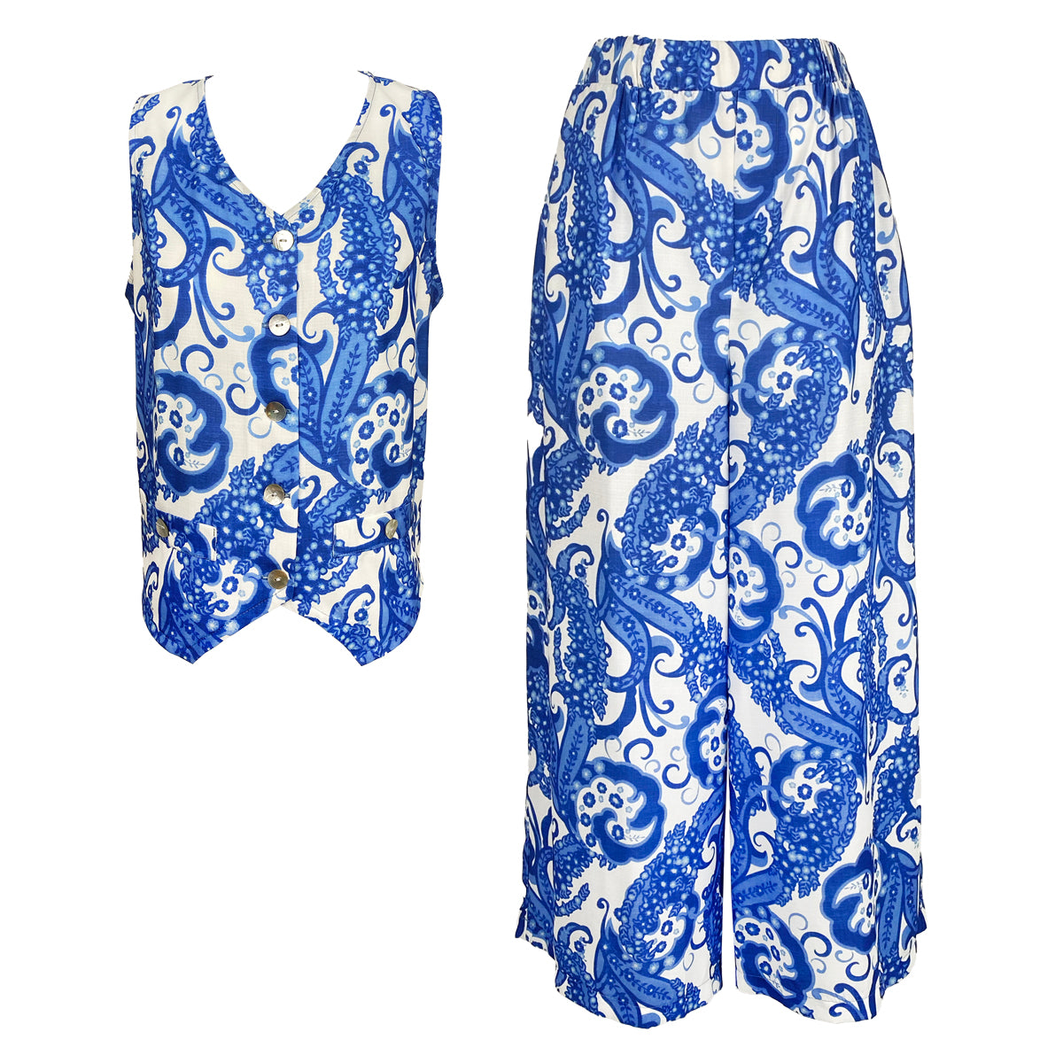 Diane Vest and Pants Set Paisley