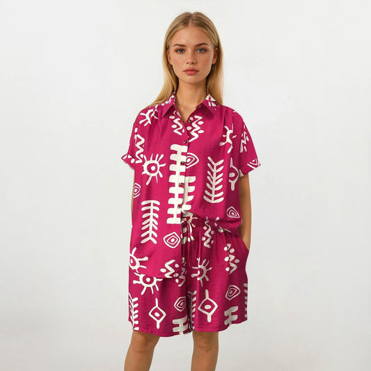 Resort Set Polo and Shorts Artsy Sun