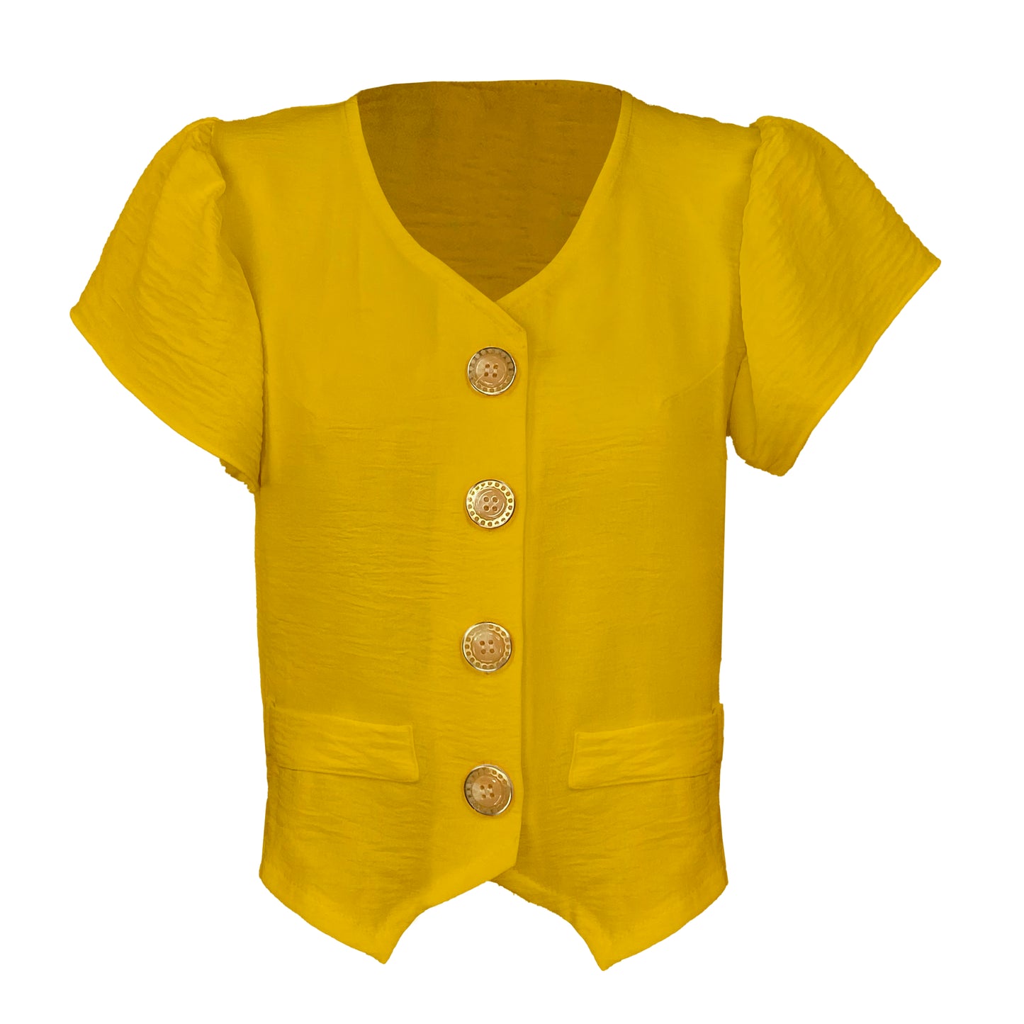 Linen Crepe Butterfly Vest and Walking Shorts Set