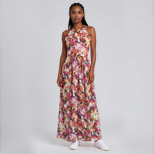 Quinn Halter Ruffles Jumpsuit