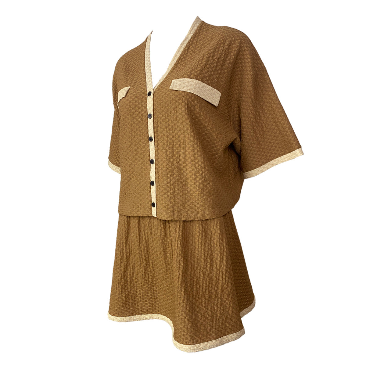 Therese Button Down Top and Skirt Set Combination