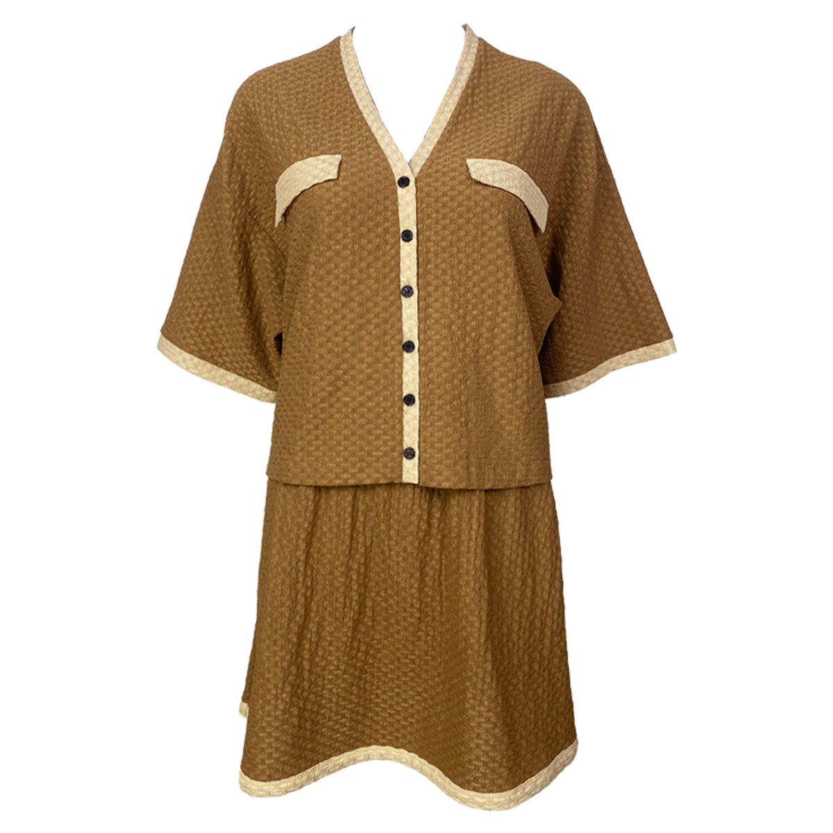 Therese Button Down Top and Skirt Set Combination