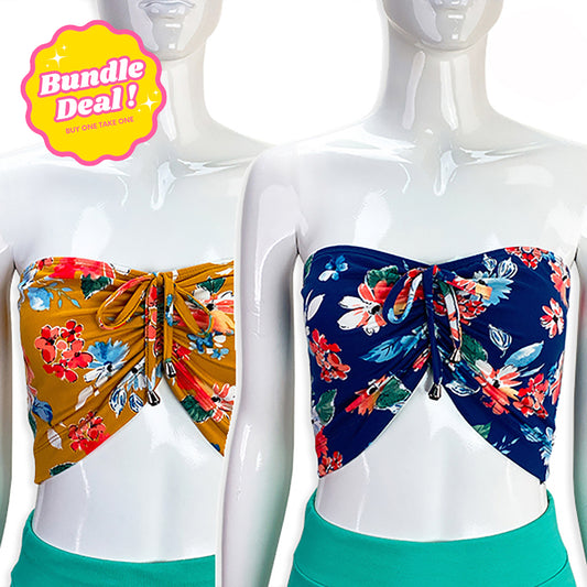 Sweetheart Bandeau with Floral Print - Pack of 2